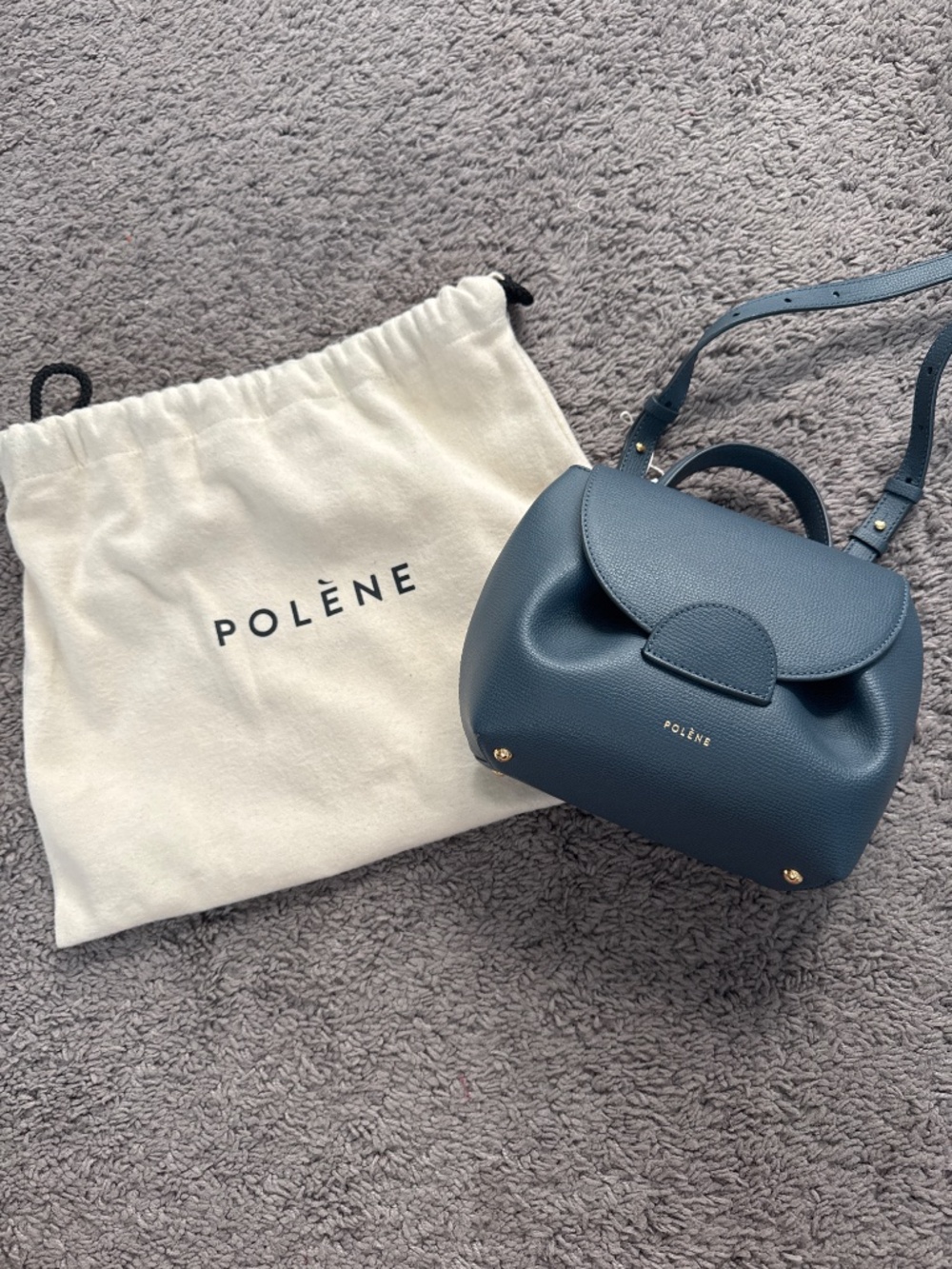 Polene numero one nano in textured midnight blue - Picture 7 of 9